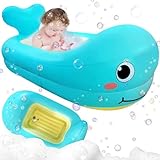 Adorable design en forme de baleine : cette baignoire gonflable pour bébé présente une charmante forme de baleine de dessin animé qui ajoute du plaisir à l'heure du bain..Son look coloré et convivial est parfait pour encourager les tout-petits, même les plus réticents, à prendre plaisir à faire la toilette.