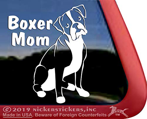 Boxer Mom Decal | NickerSticker®s Vinyl Dog Window Auto Decal Sticker
