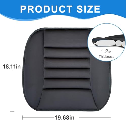 Image of Auto Oprema Car Seat Cushion with Lumbar Support Pillow: Enhanced Comfort Memory Foam Design for Pain Relief, Ideal for Drivers and Office Use - Ergonomic Lumbar Comfort for Long Sitting - Black