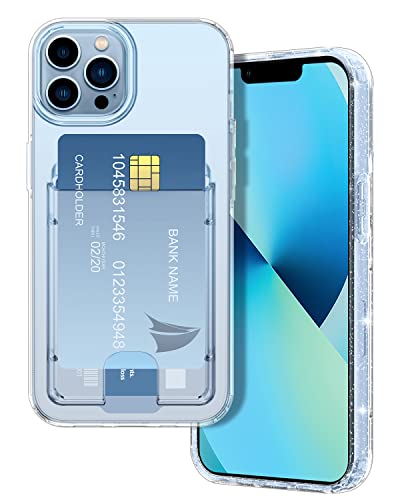 Coque portefeuille iPhone 13 Pro Max Petocase transparente en gel TPU souple avec fentes cartes