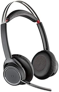 Poly - Voyager Focus UC with Charge Stand (Plantronics) - Bluetooth Dual-Ear (Stereo) Headset with Boom Mic - USB-A Compatible with PC and Mac - Active Noise Canceling - Works with Teams, Zoom & more