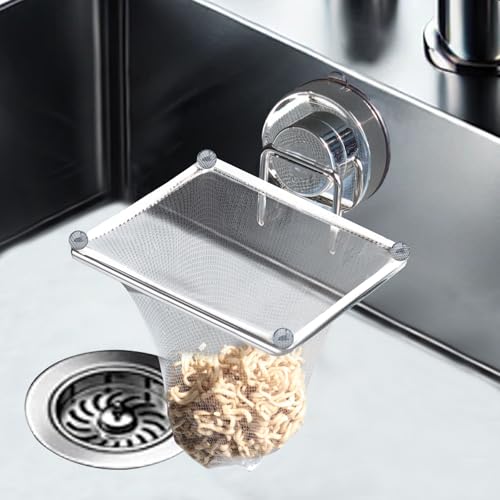 ママ倉 キッチン 三角コーナー 強力吸盤 ステンレス鋼 おしゃれ 水切りネットホルダー 生ゴミ ネット50枚付