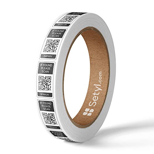 Setyl IT Asset Labels - 100 Pack Black - Durable QR Code Asset Tags for Laptops, IT Devices and Other Equipment