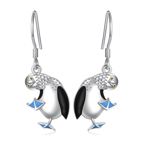 Alphm 925 Sterling Silver Bird Earrings for Women Puffins Earrings Blue Footed Booby Earrings Cute Bird Jewelry for Daughter Sister