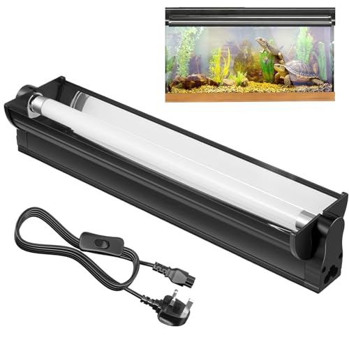 Gobanwei 8W T5 UVB Reptile Lighting Kit, Suitable for Tropical Desert Reptiles, 32cm UVB Reptile Light Fixture with Fluorescent Tube, Ideal for Bearded Dragons, Lizards, Turtles, and Geckos