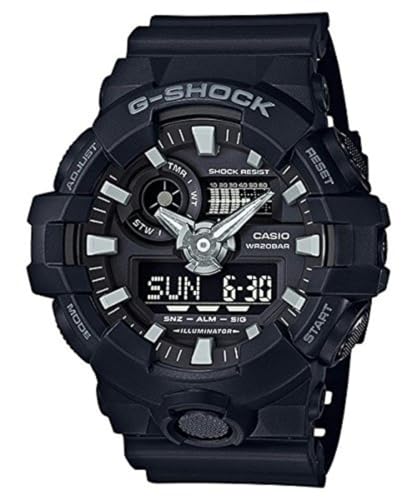 Casio G-shock Ana Digi All Black Men's Watch, 200 Meter Water Resistant with Day and Date GA-700-1B