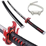 Ziqing Demon Katana Sword Real Metal， Anime Cosplay Sword,Handmade Katana，Stainless Steel Samurai Sword Cosplay Anime Original Texture (Tanjiro Kagura)