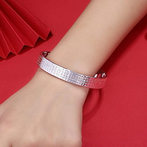 Bracelet S999 fleur de lotus et mantras tibétains pour la sérénité des femmes