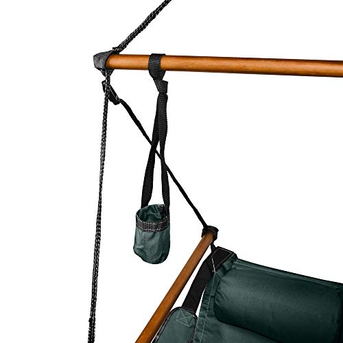 Hammaka Hanging Hammock Air Chair, Wooden Dowels, Green