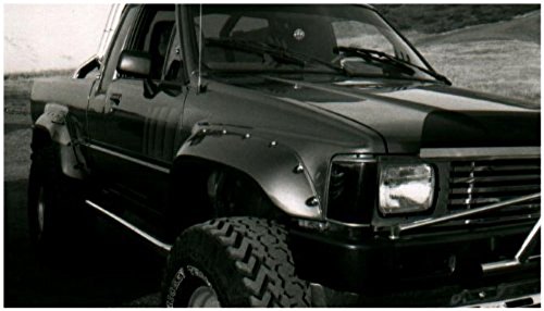 Bushwacker Cutout Pocket/Rivet Style Rear Fender Flares | 2-Piece Set, Black, Smooth Finish | 31010-11 | Fits 1984-1988 Toyota Pickup
