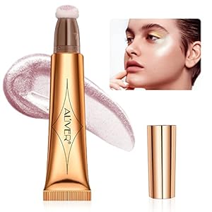 Highlighter Makeup Stick,Liquid Beauty Highlighter Wand with Cushion Applicator,Long Lasting Smooth Natural Matte Finish, Lightweight fairy Highlighter Stick (04-Celestral)