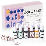 HODIART Farbe für Gießpulver 12er Set – Gießpulver Farben & Farbpigmente für Gips und Beton, Hochpigmentiert, Flüssig, Wasserbasiert, Mischbar, je 10 ml