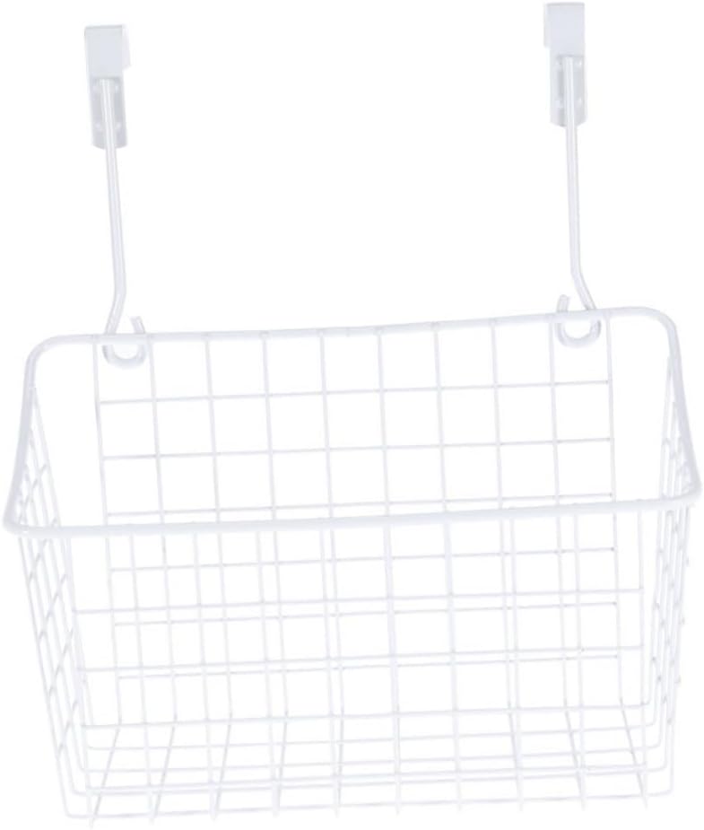 KICHOUSE White over Door Storage Basket Organizer Easy Installation Hanging Rack for Kitchen and Bathroom Ventilated Design for Cabinets and Wardrobes Maximize Space with Stylish Storage