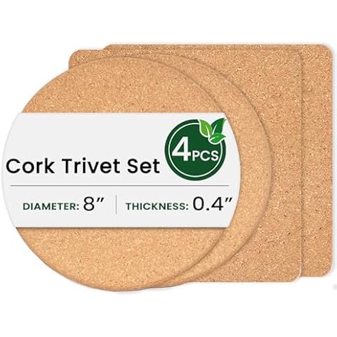 KITWILD High Density Cork Trivets Set Cover