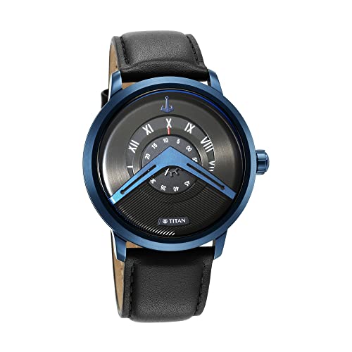 Titan Regalia Maritime Black Dial Analog Leather Strap Watch for Men-NS1828QL04 - Image 5