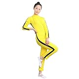 G-like Kung Fu Kampfsport Bodysuit - Hollywood Kampf Film Kung Fu Super Star Bruce Lee Kostüm Kleidung Strampler Training Anzug Sportbekleidung für Kinder Jungen und Mädchen - Gelb (130cm)