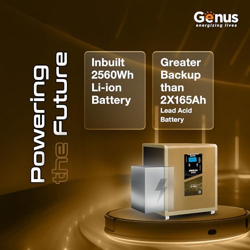 Genus MaxiLion 2400 VA (2.4 KVA) Inverter with Upto 12 Year Life Integrated 2560Wh Lithium-Ion Battery for Home, Office & Shops (Runs Even 1HP Motor) view 2