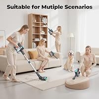 Hysinixs Cordless Vacuum Cleaner, Powerful Lightweight Stick Vacuum with Self-Standing, Anti-Tangle, 8-in-1 Rechargeable Vacuum Cleaners for Home, Hardwood Floors, Carpet, Pet Hair — image 2