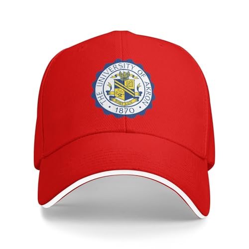 University of Akron Zips Unisex Baseball Caps Sandwich Caps Dad Hat Casual Hat Red