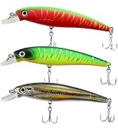 ODS Lure Minnow Floating Shallow Animated Hard Crankbait with Hooks Fishing Tackle Kit for Freshw...