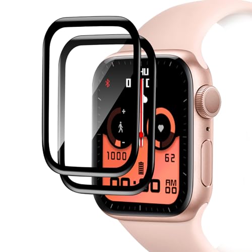 Carantee für Panzerglas für Apple Watch Series 4/5/6/SE/SE2/SE3 44mm Schutzfolie, 2 Stück Blasenfrei Weich TPU HD Klar D...