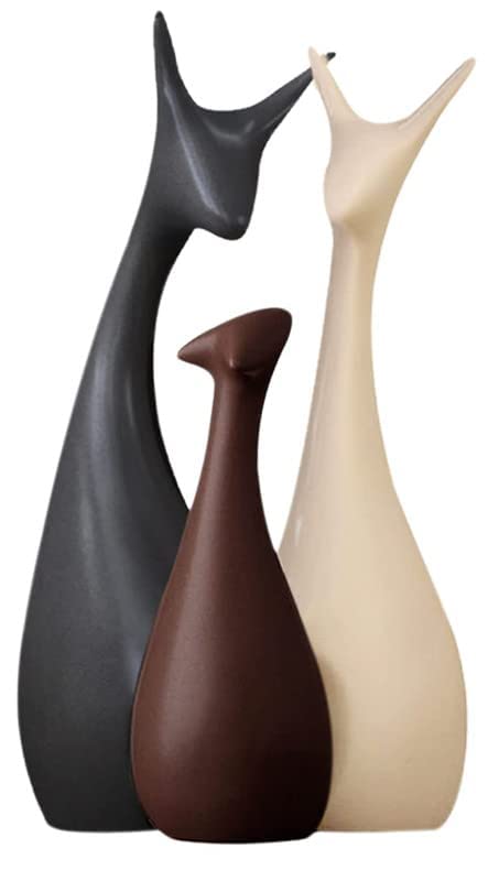 Image of Ceramic Shop Deer Family - Matte Finish (Grey,Brown and Cream)