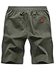 TARAINYA Mens Shorts Soft Cotton Casual Drawstring Summer Shorts with Pockets Dark Grey 5XL #3