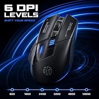 inphic A9 Explorer Bluetooth Maus, Dual-Mode Bluetooth 5.0/2.4G Maus kabellos Aufladbar, 2400 DPI, RGB-Atmungslicht, sichtbare Akku-Anzeige, Funkmaus für Laptop/PC/Computer – Ansicht 2