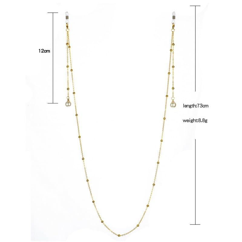 Chaîne de lunettes perlées avec attaches en silicone pour un maintien parfait au cou - 3