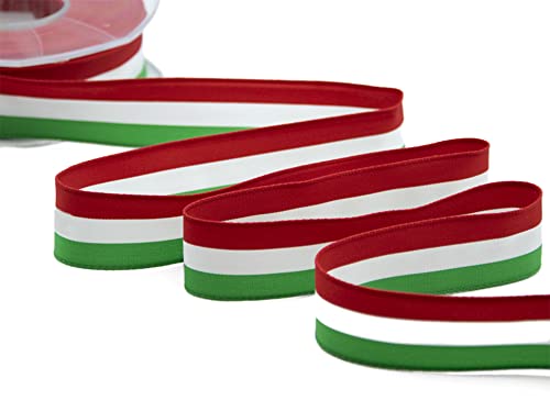 Furlanis - Satinband Italienische Flagge, Dekoratives Band für Pakete, gebrannte Mandeln, italienischer Stoff - 25 mm x 25 m