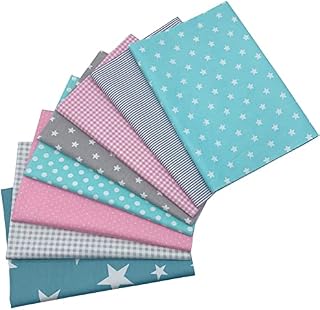Aufodara 8 tkanin bawełnianych, towar sprzedawany na metry, zestaw materiałów, 50 x 50 cm, materiały do szycia, patchworku, do pikowania, majsterkowania, rzemiosła, kwadratowe, bawełniane tkaniny (brązowe)