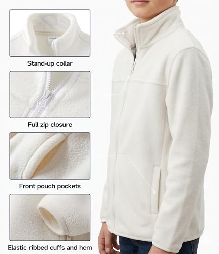 Image of Spring&Gege Youth Solid Full-Zip Polar Fleece Jacket for Children