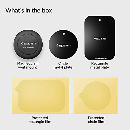 Spigen Air Vent Manyetik Araç içi Telefon Tutucu + 2 Adet Manyetik Plaka (Tüm Cihazlarla Uyumlu Araç Tutacağı) Kuel A200 Black - SGP11583 - Görsel 7