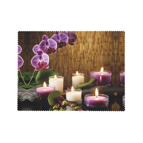 Nappe rectangulaire imperméable 137x183 cm imprimé orchidées - 8