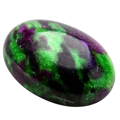 Image of Amazing Gemstone Ruby Zoisite Crystals and Healing Stones - Large Palm Stone Crystals Piedra - Crystal for Good Luck, Balanced Positive Energy, Meditation - Unique Stocking Stuffers