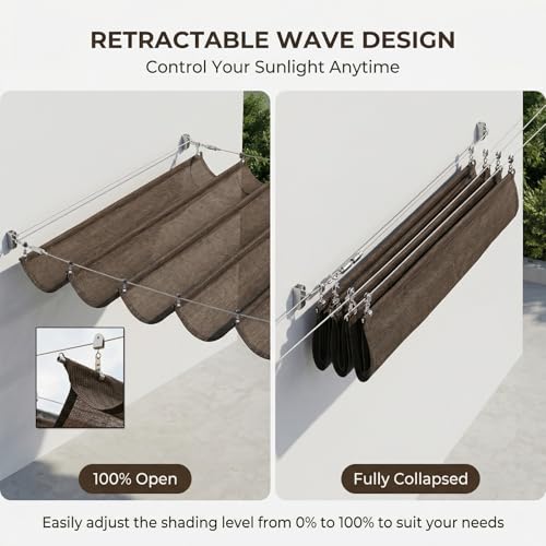 Voile d'ombrage rétractable couverture extérieure terrasse jardin U