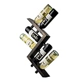 Charmont Wooden Wall Mounted Wine Rack -Rustic Zig Zag Floating Shelves Wine Bottle Holder for Bar,
