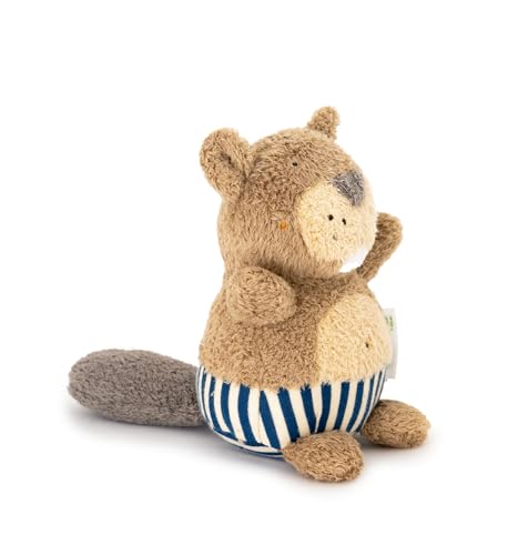 bionik by BioKinder Original Kuscheltier Biber Brunolino | für Babys aus Baumwolle | vegan, ca. 12 cm