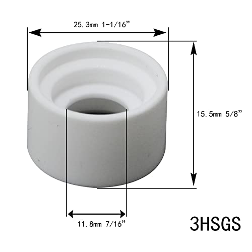 Image of RIVERWELD TIG Gas Lens Insulator Cup Gaskets Heat Shield 3HSGS 10pcs | Fit PTA DB SR WP 17 18 26 TIG Welding Torch Accessories