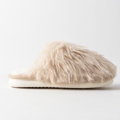 ForBaysy Faux Fur Slippers Memory Foam Slippers Ladies Fluffy Winter House Shoes Indoor Fuzzy Fluffy Slipper3