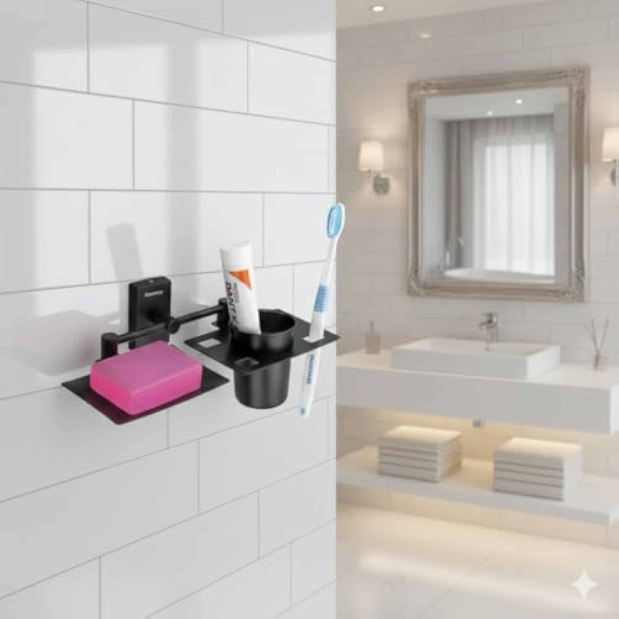 Stainless Steel Bathroom Accessories Set, Wall Mounted