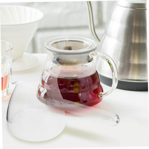 Jarra de café de vidrio PRETYZOOM de 350ml con mango lateral para espumar leche 7