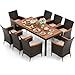 Giantex Rattan Gartenmöbel Set, Sitzgruppe Garten Lounge 8 Stühle mit Tisch, Rattan Lounge Möbel Outdoor, Terrassenmöbel Balkonmöbel Set für 8 Personen, Gartengarnitur Sitzgarnitur Garten Essgruppe