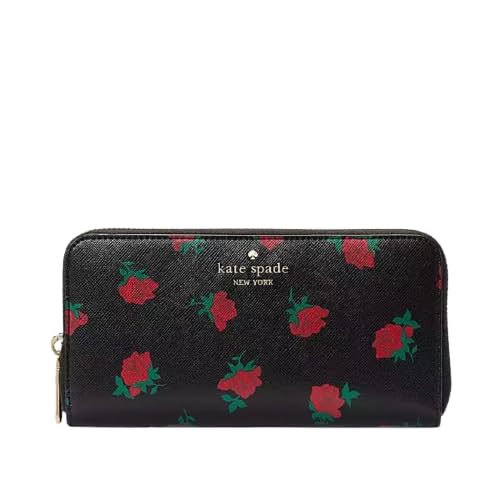 Kate Spade New YorkMadison Rose Toss Printed Large Continental Wallet Black Multi
