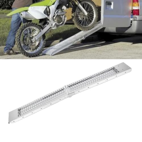 Rampa plegable para motocicletas de 260 kg, rampa de carga antideslizante para camionetas pickup, ATV, UTV, motos de tierra y cortadoras de césped, fabricada en acero aleado galvanizado de alta resistencia miniatura 5