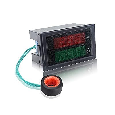 KETOTEK Digital Ammeter Voltmeter AC 80V-300V 100A, 2in1 Multimeter Panel 110V/220V, Volt Amp Meter LED Display Voltage Amperage Detector Tester Gauge with Current Transformer CT