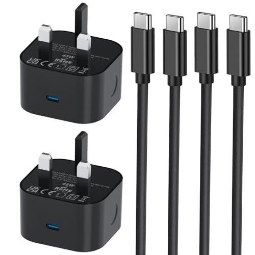 JOONIES 45W Samsung Super Fast Charger, 2Pack USB Type C Charging Cable 1M and Samsung USBC Plug for Galaxy S25 S24 S23 S22 S21 S20 A26 A36 A56 A55 A54 A53 A35 A34 A33 A32 A25 A50 A52 A17 A16 A15 A70