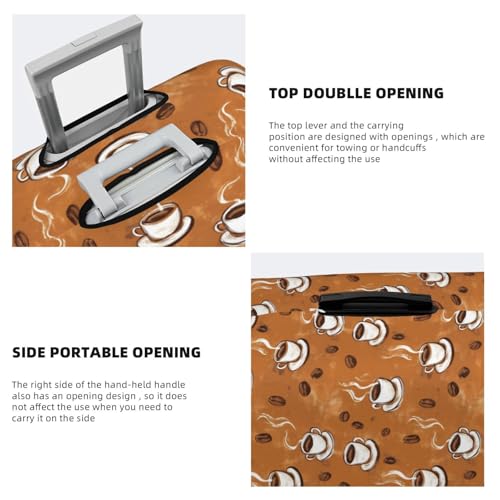 Luggage Cover - Coffee Brown Print Travel Suitcase Covers For Luggage, High Elasticity Suit Case Cover Protector Fits 18-32 Inch4
