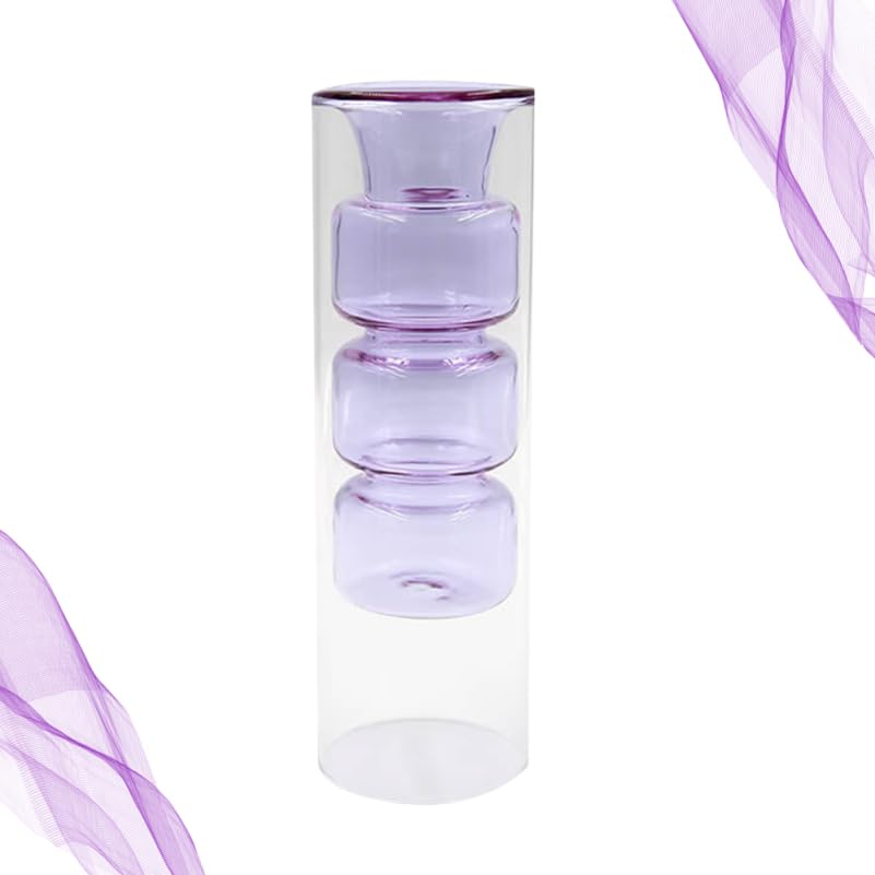 Vase en verre double couche PRETYZOOM grand format stable - 7