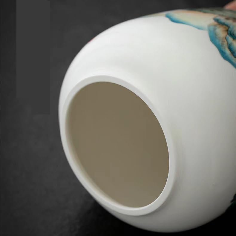 Pojemnik na cukier puszki na herbatę, ceramiczne słoiki z uszczelką do przechowywania złotych malowanych obrazów krajobrazowych zielona herbata, pu'er, biała, Longjing i nowe chińskie ozdoby retro